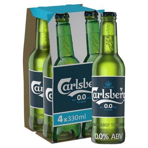 Carlsberg beer bottles and cans