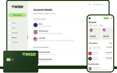 Wise Business számla felület