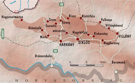 A Villányi Borvidék térképe