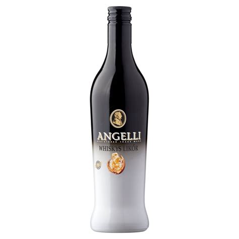 Üveg Angelli Áfonya likőr poharakkal és áfonyákkal