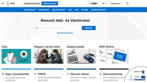 számítógép képernyőn NAV honlap