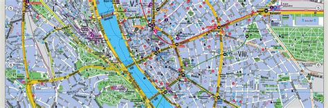 Budapest térkép, vendéglátóhelyek jelölésével