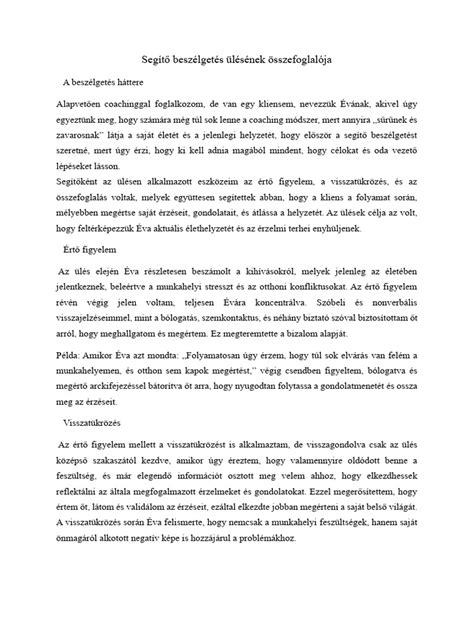 segítő beszélgetés