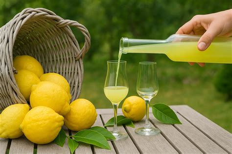 Üvegekbe töltött, érlelődő limoncello