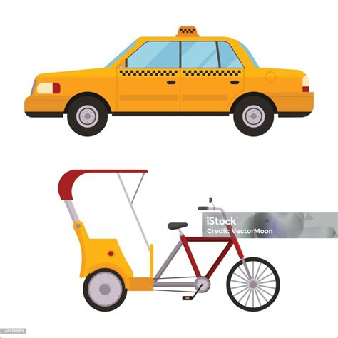 Illusztráció: Egy taxi és egy sofőrszolgálat autója