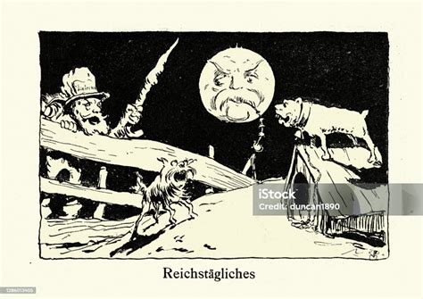 Német szatirikus rajz a 19. századból