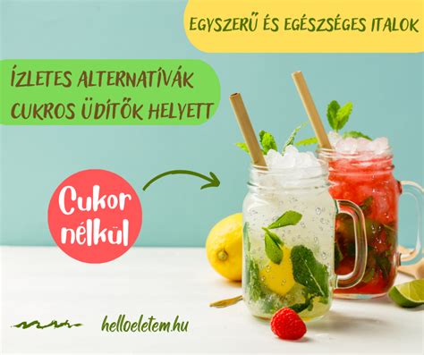 Különböző egészséges alternatívák az italokhoz