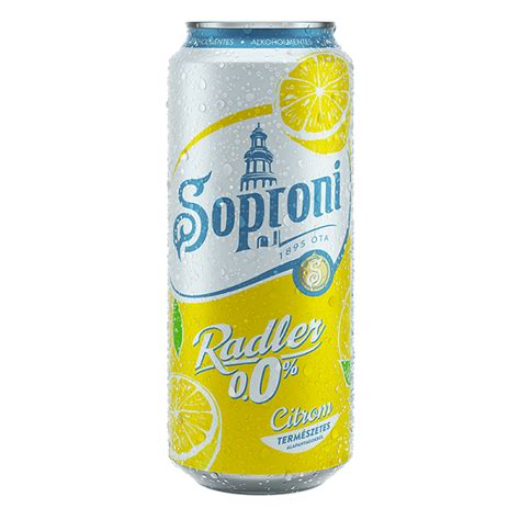 Soproni Radler Citrom üveg címkéje