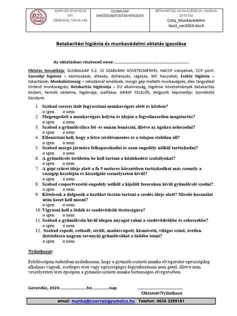 Munkahelyi alkohol tesztelés