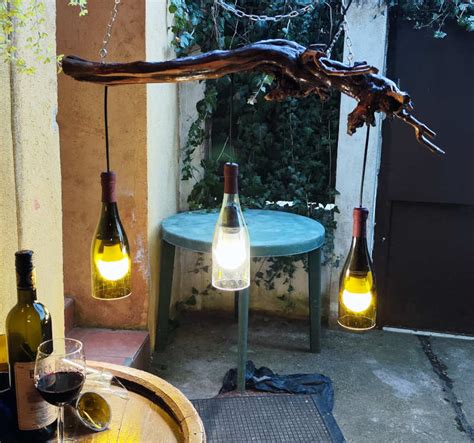 Szőlőtőke borosüveg gyertyatartó