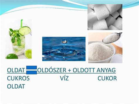 Illusztráció a cukor és a homok oldódásáról vízben