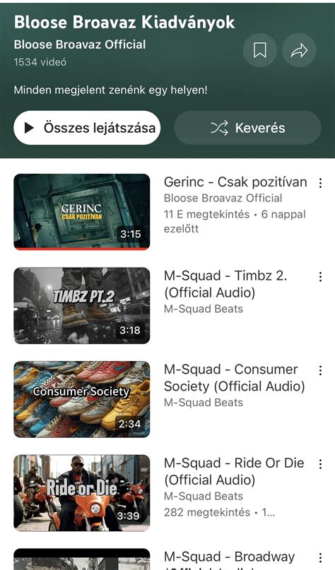 YouTube lejátszási felület