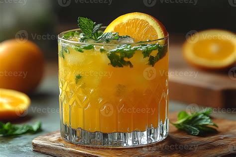 Fresh grapes and mint garnish for a cocktail