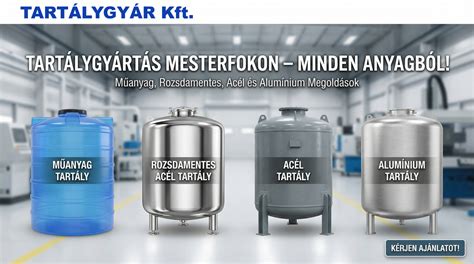 Rozsdamentes acél tartályok különféle méretekben