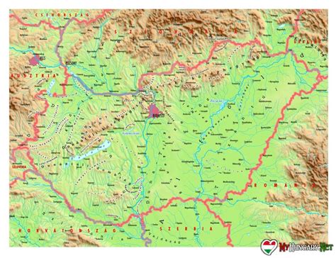 Térkép a Duna-Tisza közéről, kiemelve a borvidékeket