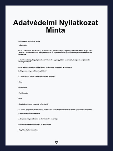 Adatvédelmi nyilatkozat ikon