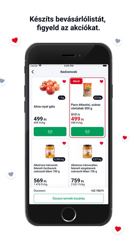 Auchan online áruház felület