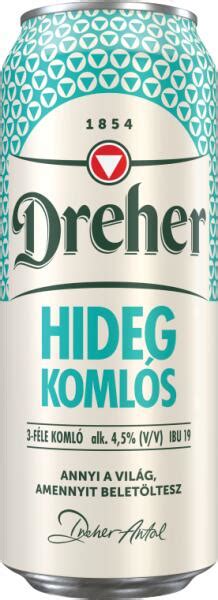 Dreher Hidegkomlós Félbarna sörösüveg és doboz