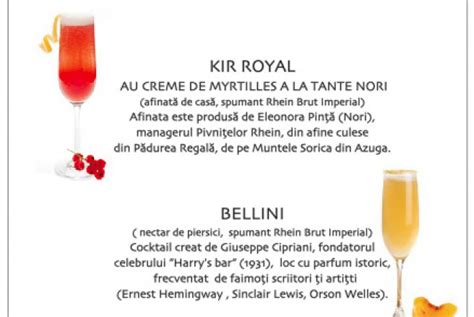 Kir Royal és Bellini koktélok