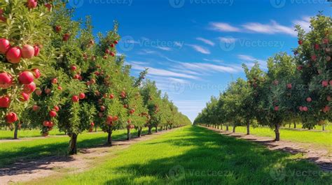 Hungarian landscape with apple orchards
