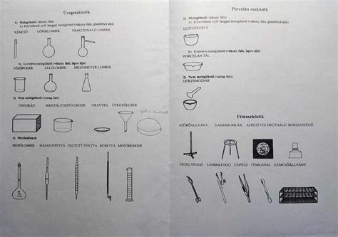 Laboratóriumi eszközök, beleértve egy alkoholos lámpát