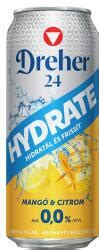 Egy üveg Dreher 24 Hydrate mangó-citrom ízű alkoholmentes sör