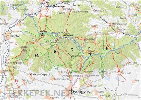 Mátra domborzati térképe