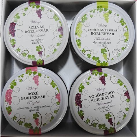 Különböző borlekvár és borzselé