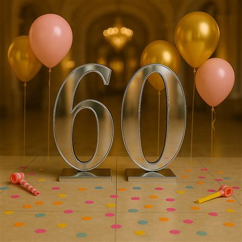 Születésnapi dekoráció 60-as számmal