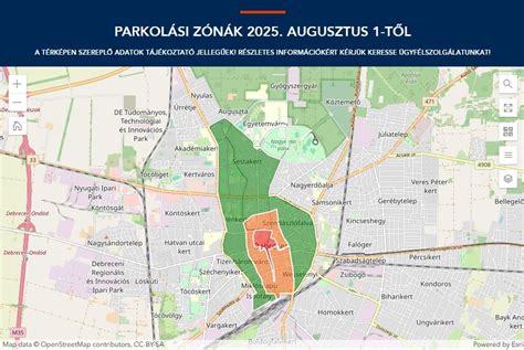 térkép Debrecen belvárosáról a tiltott zóna jelölésével