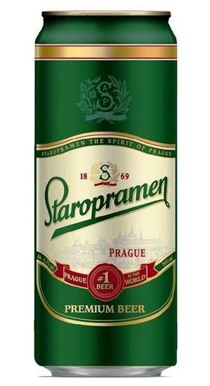 Staropramen dobozos sör pohárban