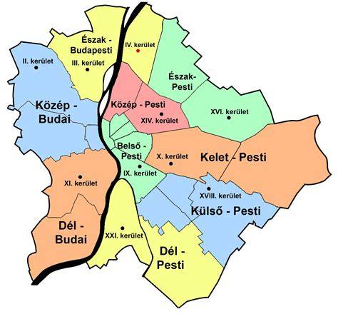 Budapest X kerület térkép és városrész elrendezés
