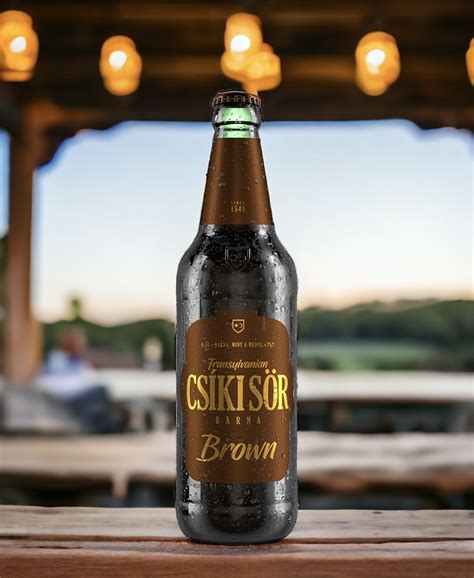 Barna sör palackok és poharak