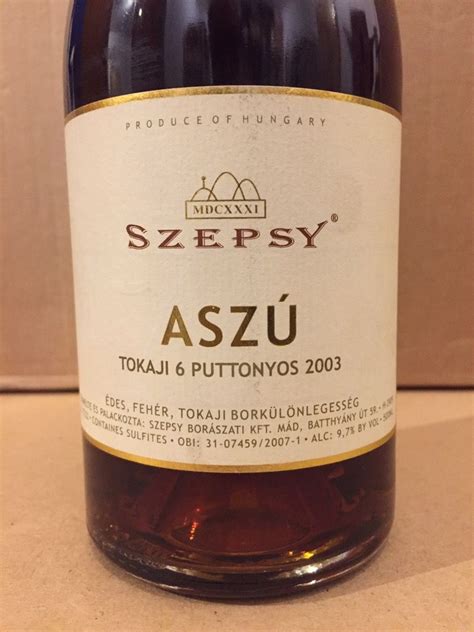 Szepsy István 2011-es Tokaji Aszú