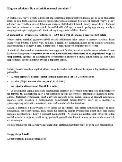metanol tartalom különbségei borfajták között