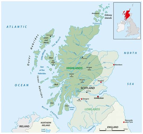 Skót whisky régiókat ábrázoló térkép