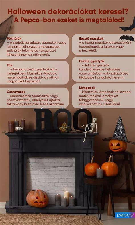 halloween hold és táj infografika