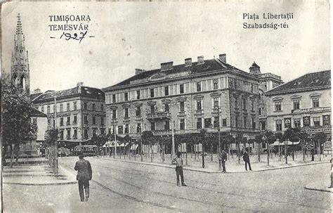 Temesvár Piața Victoriei tér szecessziós épületek