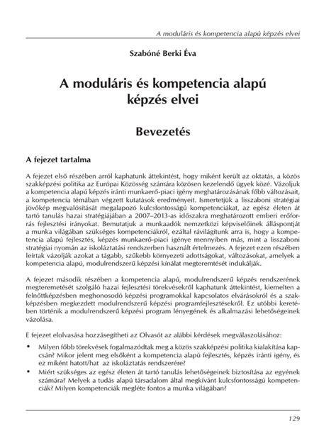 diagram a képzés moduláris felépítéséről