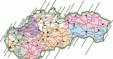 Szlovákia térkép rafting helyszínekkel