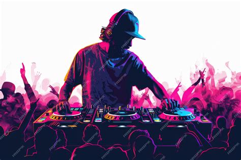 DJ performing on stage with lights