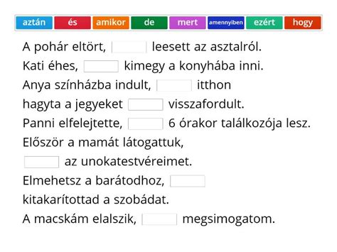 Kötőszavak használata