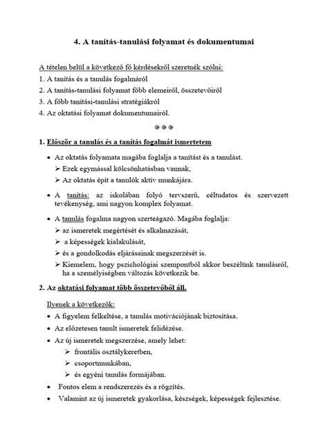 Gyakorlóedzések és tanulási útmutató