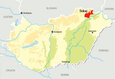Tokaji Hegyaljai borvidék térképe