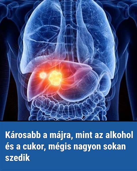 térképes ábra az alkoholfogyasztás hatásairól a májra és vércukorra