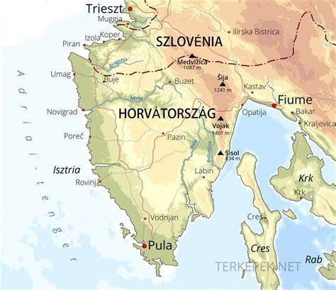 Horvátország sörfesztiváljai térképe
