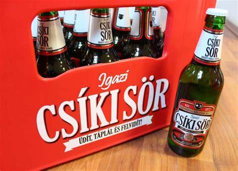 Csíki sör üveg és címke
