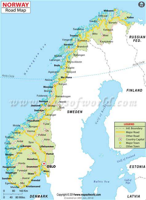 norway roads and ferries map