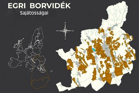 Egri borvidék térképe és szőlőültetvények