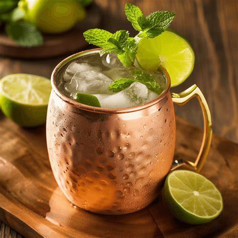 Moscow Mule készítése és tálalása